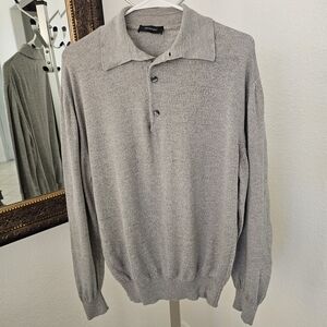Bernini Men's Gray Lightweight Wool Sweater - Medium